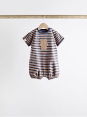 Mornariška modra/rjava medved - dojenček Jersey 100% Cotton haljica za igranje 3 komplet - Slika 3 iz 9