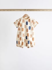 Mornariška modra/rjava medved - dojenček Jersey 100% Cotton haljica za igranje 3 komplet - Slika 5 iz 9