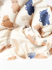 Mornariška modra/rjava medved - dojenček Jersey 100% Cotton haljica za igranje 3 komplet - Slika 9 iz 9