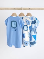 Blue Character Baby Jersey 100% Cotton Rompers 3 Pack - Image 2 of 7