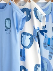 Blue Character Baby Jersey 100% Cotton Rompers 3 Pack - Image 3 of 7