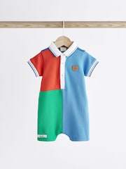 Leuchtende Blockfarben - Strampelanzüge mit Kragen aus 100 % Baumwolljersey im 2 er-Pack - Bild 3 von 9