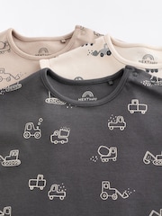 Črno-bela transportna - dojenček Jersey 100% Cotton haljica za igranje 3 komplet - Slika 7 iz 10