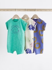 Vijolična/zelena Character - dojenček Jersey 100% Cotton haljica za igranje 3 komplet - Slika 1 iz 10