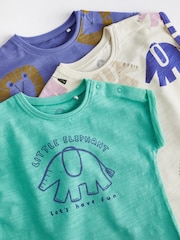Vijolična/zelena Character - dojenček Jersey 100% Cotton haljica za igranje 3 komplet - Slika 7 iz 10