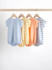 Pale Blue Baby Bloomer Jersey Rompers 4 Pack - Image 2 of 5