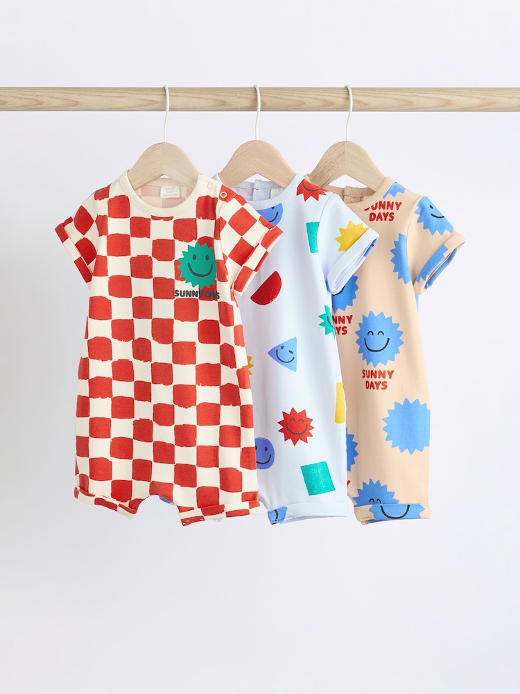 Bright Character Baby Jersey Rompers 3 Pack - Image 1 of 8