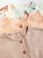 Nevtralna safari - dojenček Jersey 100% Cotton haljica za igranje 3 komplet - Slika 4 iz 6