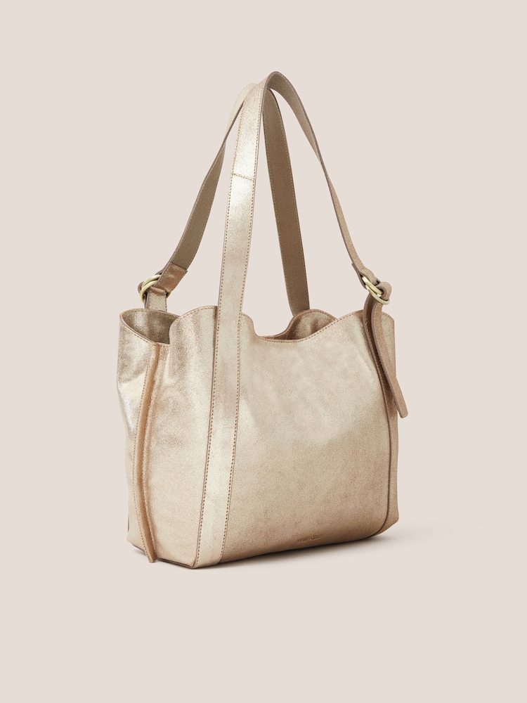 White Stuff Gold Hannah Leather Bag - Image 3 of 4