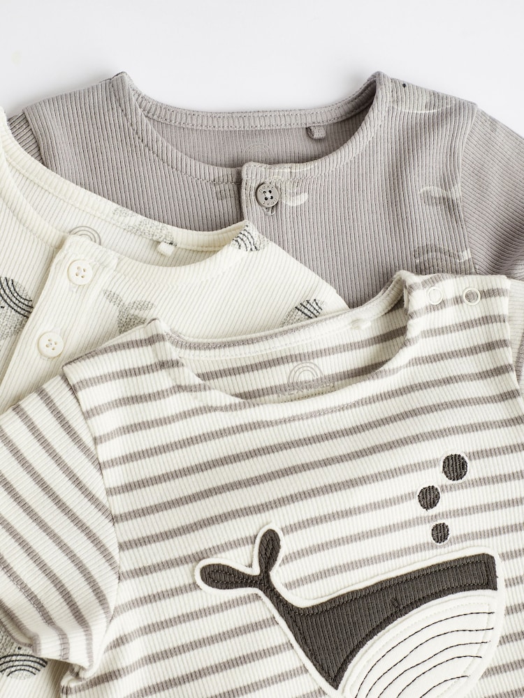 Grey Whale Baby Jersey Rompers 3 Pack - Image 7 of 13