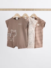 Rjav tiger - dojenček Jersey 100% Cotton haljica za igranje 3 komplet - Slika 1 iz 3