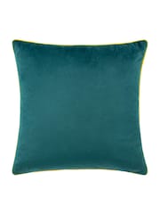 Furn Teal Blue Meridian Velvet 55cm X 55cm Cushion - Image 3 of 5