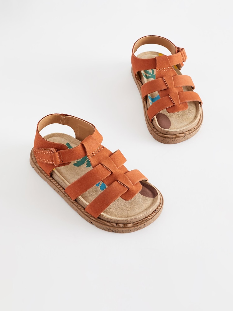 Orange - Fischersandalen aus Leder - Bild 7 von 7 Orange - Fischersandalen aus Leder - Bild 7 von 7