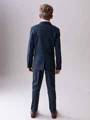 Blue/Navy Check Double Breasted Jacket (3-16yrs) - Image 3 of 8
