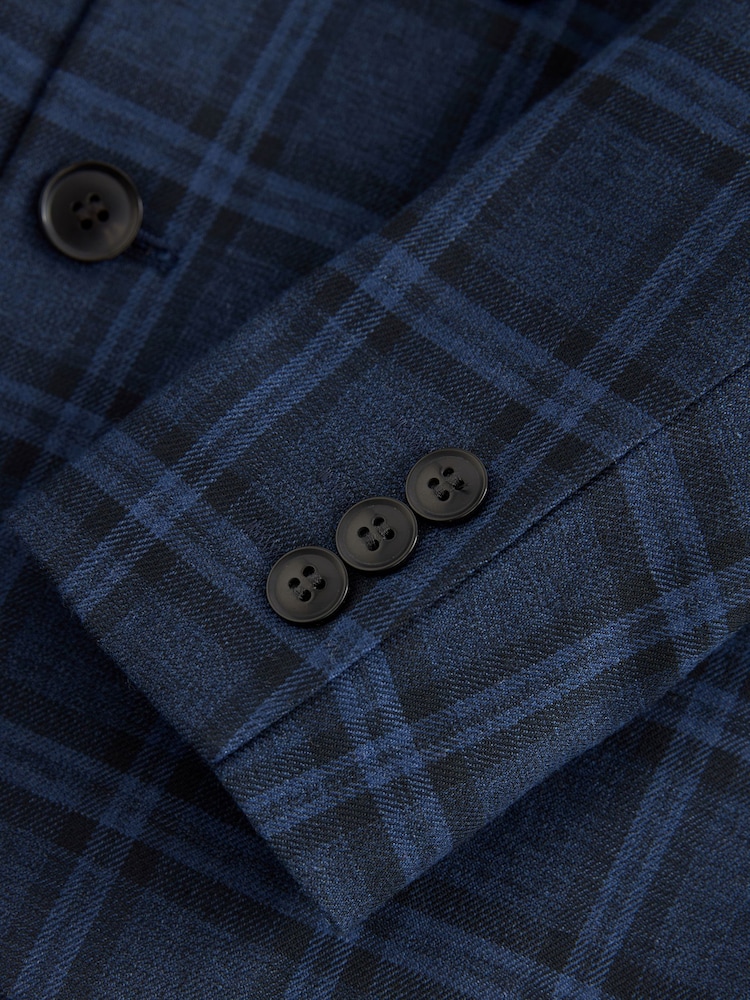 Blue/Navy Check Double Breasted Jacket (3-16yrs) - Image 8 of 8 Blue/Navy Check Double Breasted Jacket (3-16yrs) - Image 8 of 8
