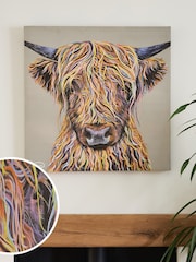 Natural Artist Collection Harry The Highland Cow by Emily Howard Medium Canvas Wall Art - Image 1 of 6
