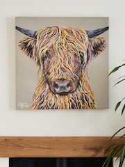 Natural Artist Collection Harry The Highland Cow by Emily Howard Medium Canvas Wall Art - Image 2 of 6