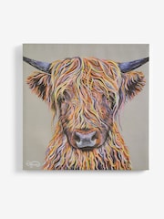 Natural Artist Collection Harry The Highland Cow by Emily Howard Medium Canvas Wall Art - Image 4 of 6