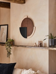 Brown and Black Bronx Wood Circular Wall Art - Image 2 of 6