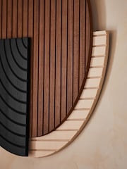 Brown and Black Bronx Wood Circular Wall Art - Image 3 of 6