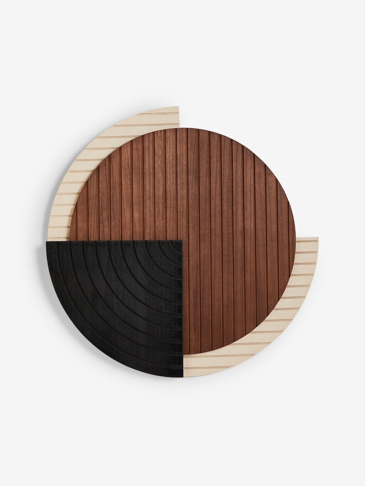 Brown and Black Bronx Wood Circular Wall Art - Image 4 of 6