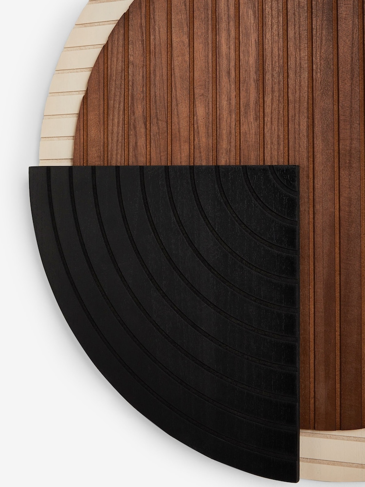 Brown and Black Bronx Wood Circular Wall Art - Image 5 of 6