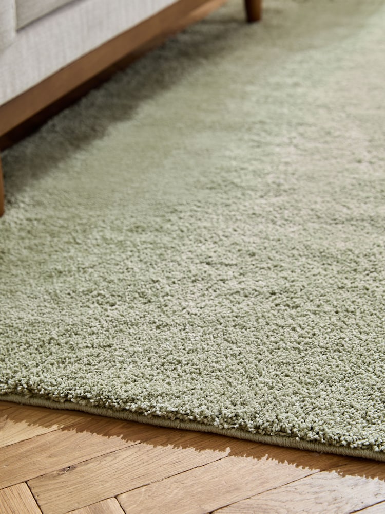 Sage Green Cosy Washable Shaggy Rug - Image 2 of 6