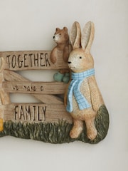 Wood Effect Rosie Rabbit and Bertie Bear Family Wall Art - Image 3 of 5
