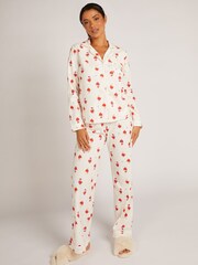 Boux Avenue White Cosy Supersoft Fleece Christmas Robin Pyjamas - Image 1 of 5