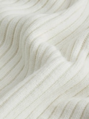 Ecru White High Neck Ribbed Knitted Tank Vest Top - Image 6 of 6