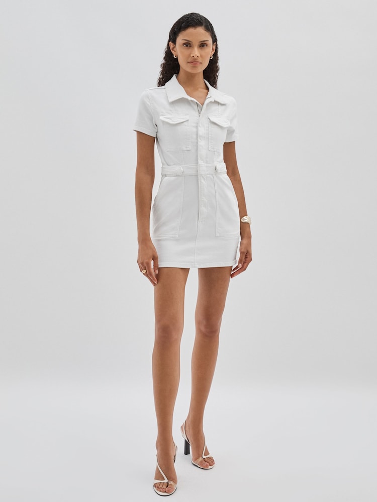 Good American White Denim Mini Dress - Image 1 of 5