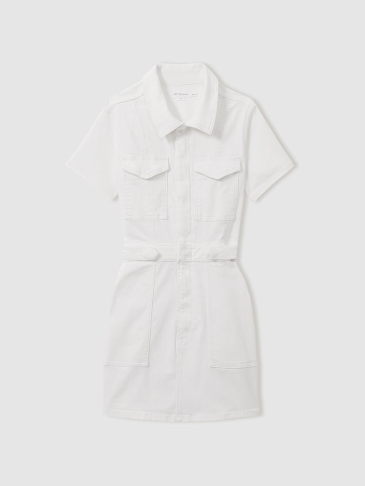 Good American White Denim Mini Dress - Image 2 of 5