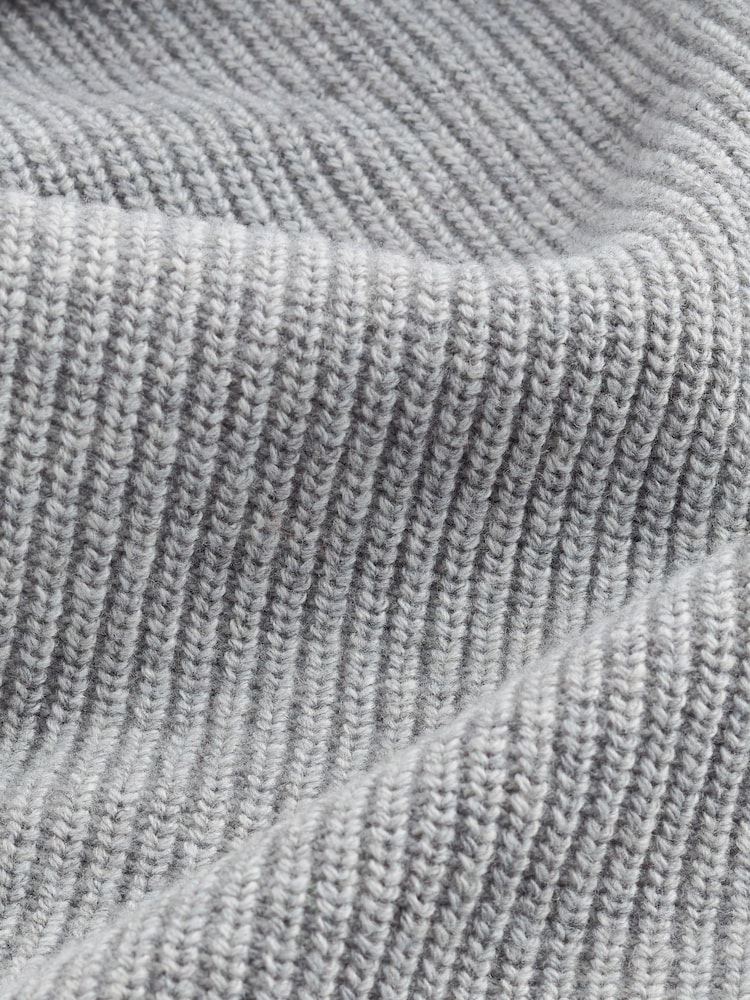 Grey Co-ord 30% Wool Ribbed Bolero Cardigan - Image 6 of 6