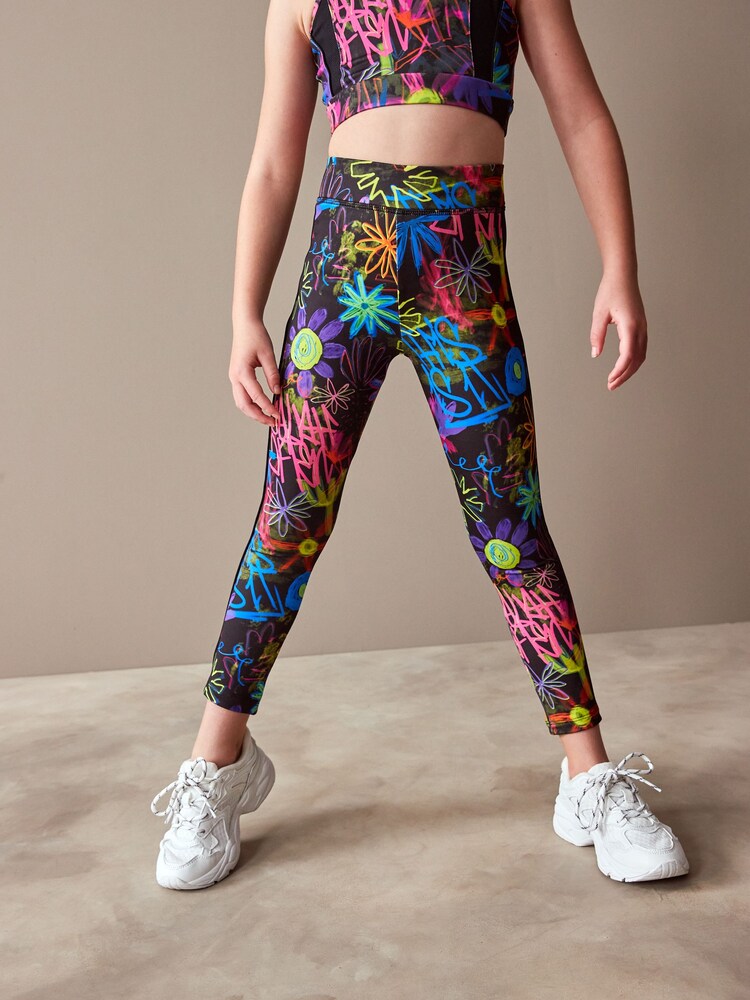 Noir Graffiti - Legging style sport (3 à 16 ans) - Image 1 of 5