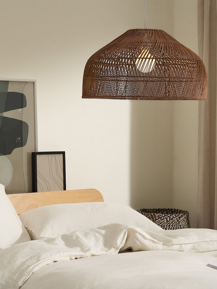 MADE.COM Dark Rattan Java Large Lamp Shade - Image 1 of 3