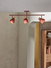 MADE.COM Terracotta Albert 3 Light Linear Pendant Bar Ceiling Light - Image 1 of 3
