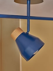MADE.COM Navy Albert 3 Light Linear Pendant Bar Ceiling Light - Image 2 of 3