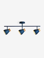 MADE.COM Navy Albert 3 Light Linear Pendant Bar Ceiling Light - Image 3 of 3