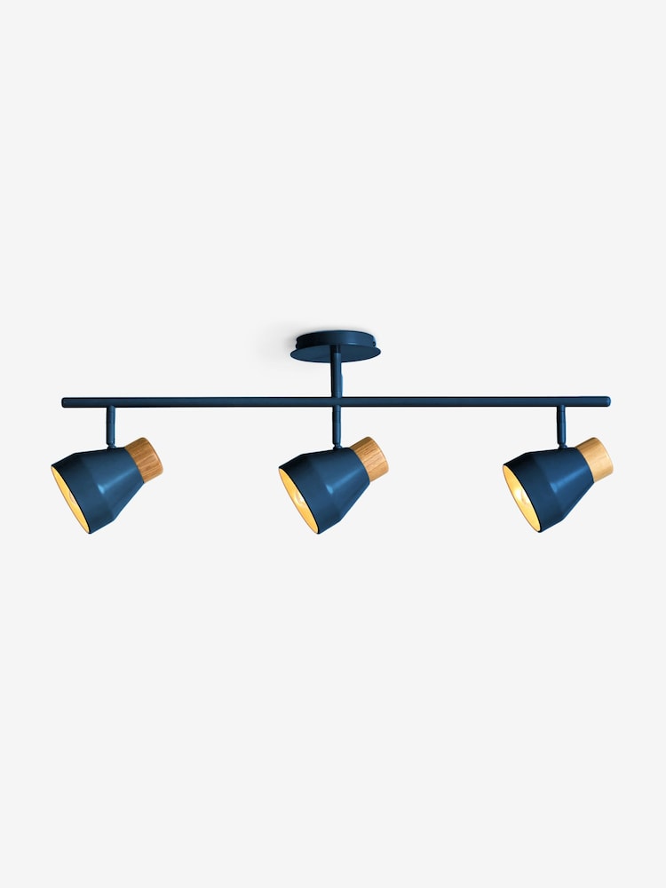 MADE.COM Navy Albert 3 Light Linear Pendant Bar Ceiling Light - Image 3 of 3
