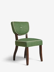 Nina Campbell Set of 2 Carmel Green Ashburn Walnut Effect Leg Dining Chairs - Image 3 of 7