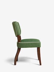 Nina Campbell Set of 2 Carmel Green Ashburn Walnut Effect Leg Dining Chairs - Image 4 of 7