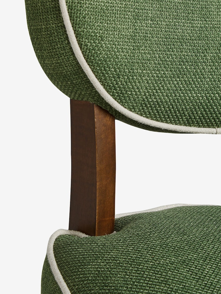 Nina Campbell Set of 2 Carmel Green Ashburn Walnut Effect Leg Dining Chairs - Image 7 of 7