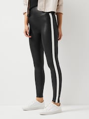SPANX® Faux Leather Stripe Black Leggings - Image 1 of 5