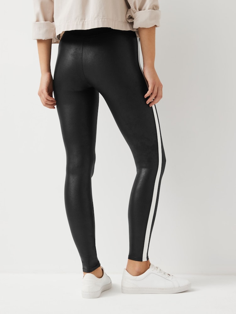 SPANX® Faux Leather Stripe Black Leggings - Image 2 of 5