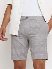 River Island Grey Slim Fit Check Chino Shorts - Image 1 of 1