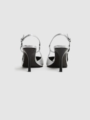 Reiss Silver Demi Metallic Slingback Heels - Image 4 of 5