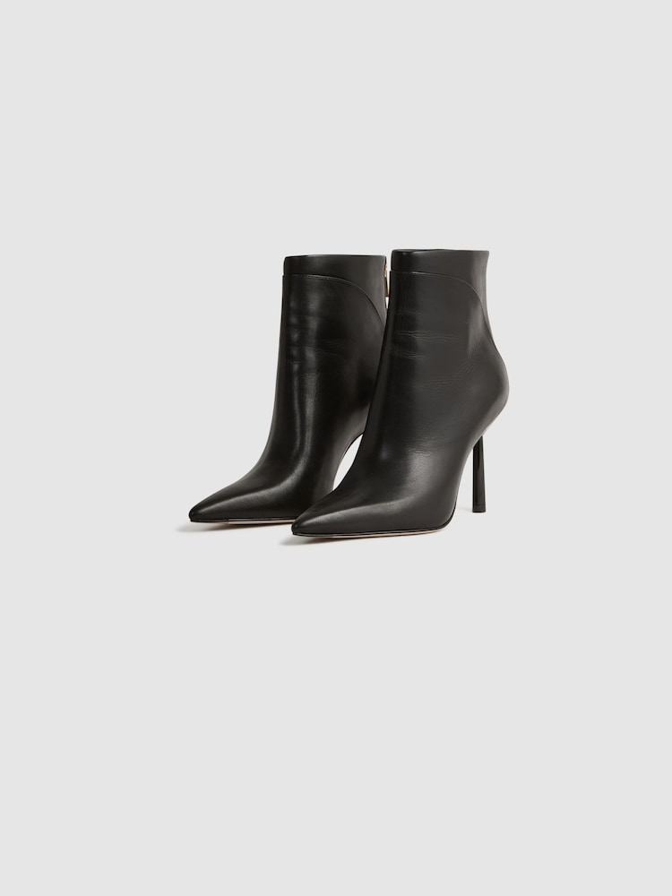 Reiss Black Lyra Signature Leather Ankle Boots - Image 3 of 5