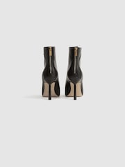 Reiss Black Lyra Signature Leather Ankle Boots - Image 4 of 5