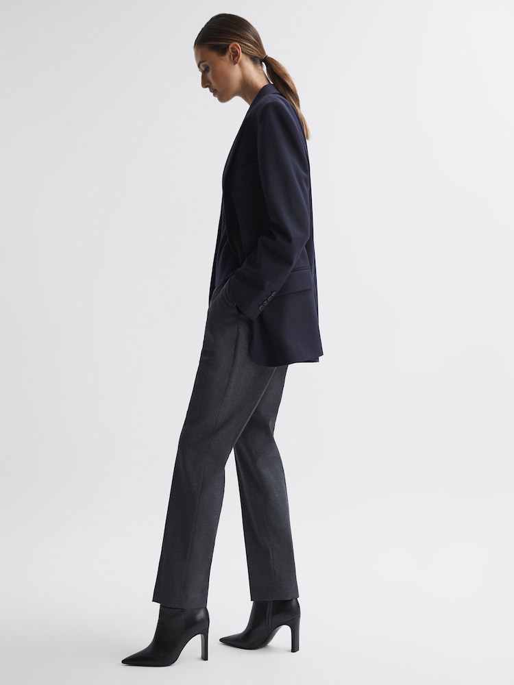 Reiss Black Vanessa Leather Heeled Ankle Boots - Image 10 of 10