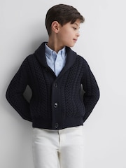 Cardigan en maille torsadée Reiss Ashbury - Image 1 de 6
